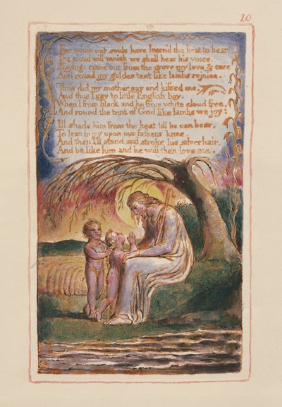 P.125-1950.pt10 El niño negro (cont.): lámina 10 de Canciones de Inocencia y de Experiencia (copia AA) c.1815-26 de William Blake