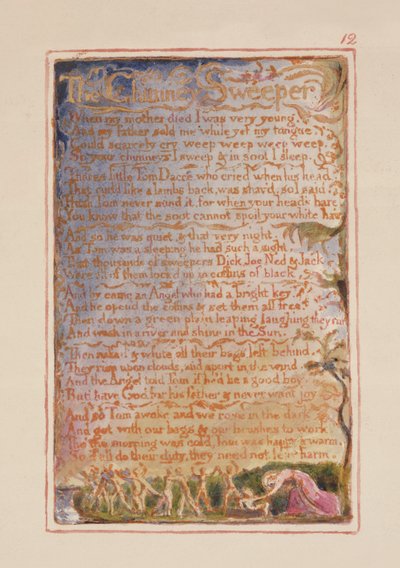 P.125-1950.pt12 El deshollinador: lámina 12 de Canciones de Inocencia y de Experiencia (copia AA) c.1815-26 de William Blake