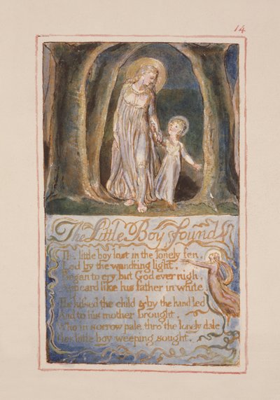 P.125-1950.pt14 El niño encontrado: lámina 14 de Canciones de Inocencia y de Experiencia (copia AA) c.1815-26 de William Blake