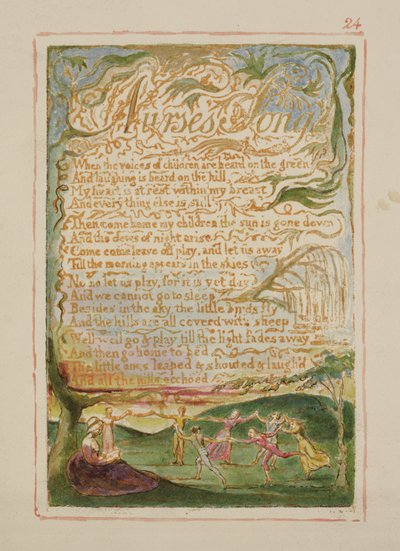 P.125-1950.pt24 Canción de la enfermera: lámina 24 de Canciones de Inocencia y de Experiencia (copia AA) c.1815-26 de William Blake