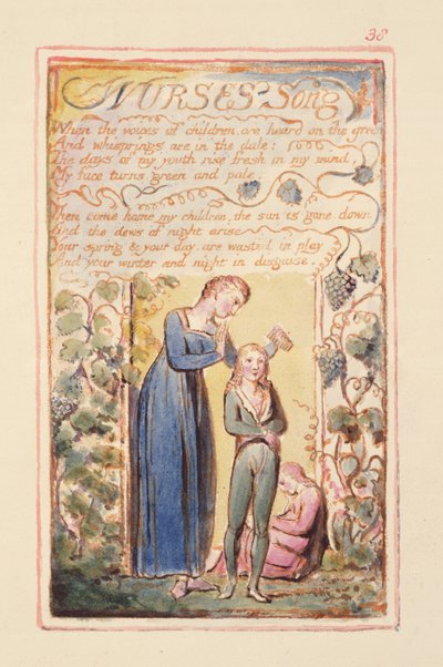 P.125-1950.pt38 Canción de la enfermera: lámina 38 de Canciones de Inocencia y de Experiencia (copia AA) c.1815-26 de William Blake