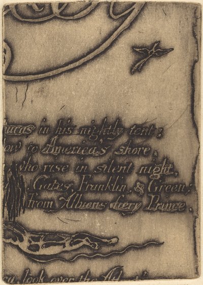 Reimpresión de fragmento de placa cancelada para "Una Profecía" de William Blake