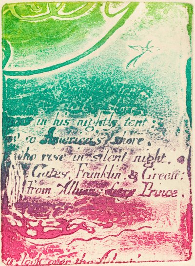 Reimpresión de fragmento de placa cancelada para "Una Profecía" de William Blake