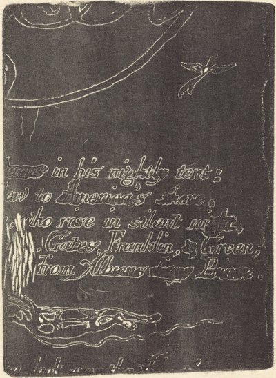 Reimpresión de un fragmento de la placa cancelada para "Una profecía" de William Blake