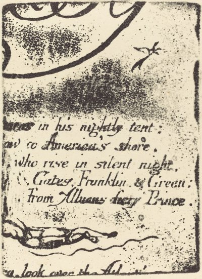 Reimpresión de fragmento de placa cancelada para A Prophecy de William Blake
