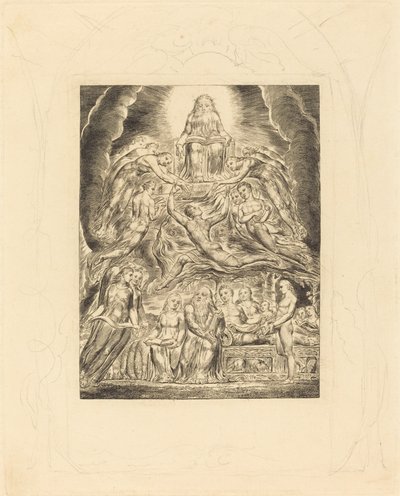 Satanás ante el trono de Dios de William Blake