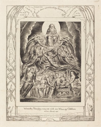 Satanás ante el trono de Dios de William Blake