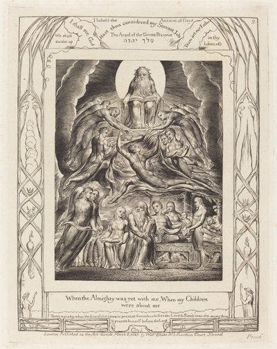 Satanás ante el trono de Dios de William Blake