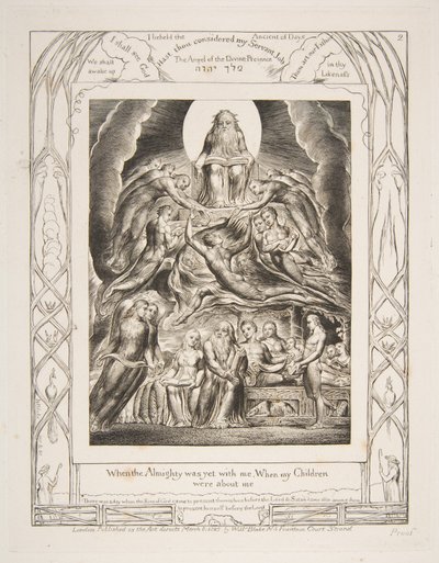 Satanás ante el trono de Dios, de Ilustraciones del Libro de Job, 1825-26 de William Blake