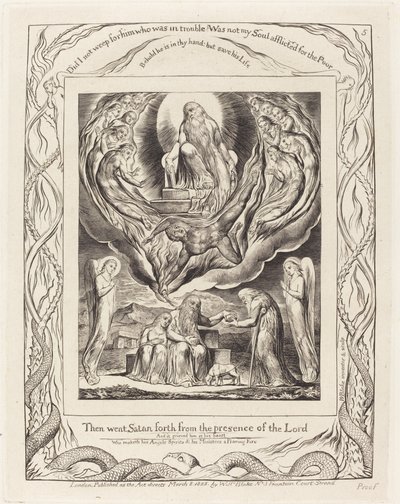 Satanás saliendo de la presencia del Señor de William Blake