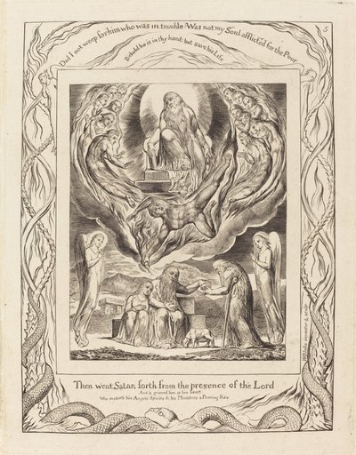 Satanás saliendo de la presencia del Señor de William Blake