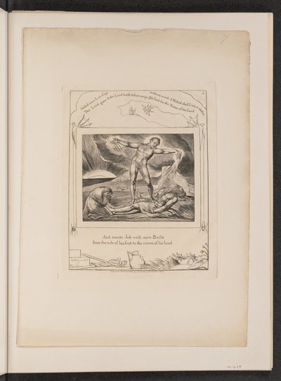 Satanás golpeando a Job con llagas de William Blake