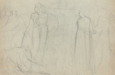 Boceto de un espadachín sobre su oponente derrotado (verso) de William Blake
