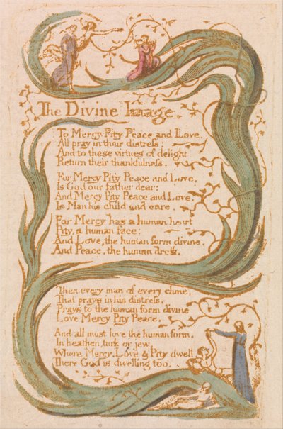 Canciones de Inocencia, Lámina 12, La Imagen Divina (Bentley 18) de William Blake