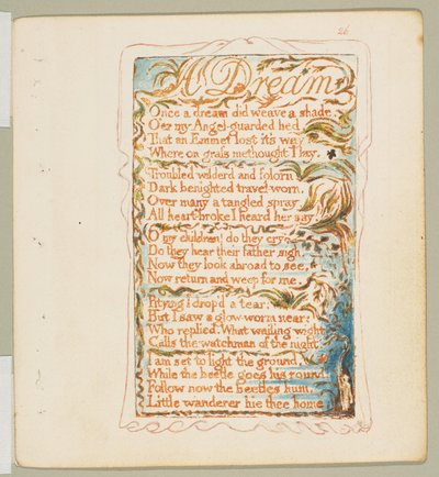 Canciones de Inocencia y de Experiencia: Un sueño, ca. 1825 de William Blake
