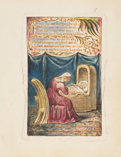 Canciones de Inocencia y de Experiencia: Canción de cuna segunda placa: Lloró por mí..., ca. 1825 de William Blake