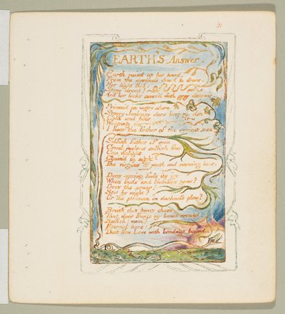 Canciones de Inocencia y de Experiencia: La Respuesta de la Tierra de William Blake