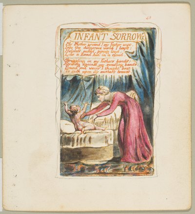 Canciones de Inocencia y de Experiencia: Dolor Infantil, ca. 1825 de William Blake