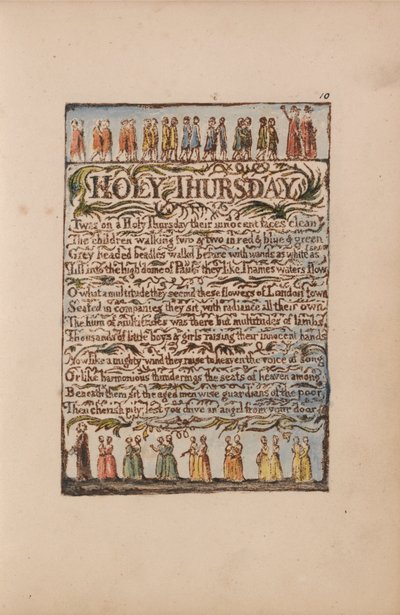 Canciones de inocencia y de experiencia, Placa 10, Jueves Santo (Bentley 19) de William Blake