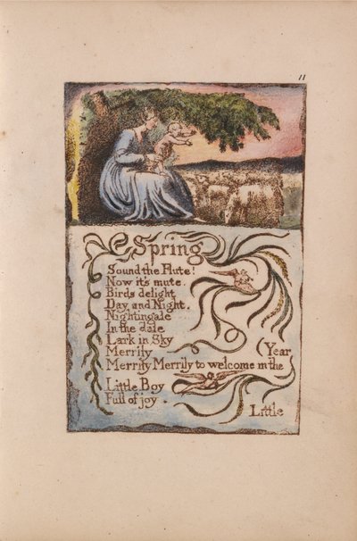 Canciones de Inocencia y de Experiencia, Lámina 11, Primavera (Bentley 22) de William Blake
