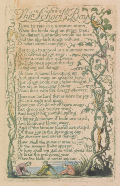 Canciones de la inocencia y de la experiencia, lámina 12, "Primavera" (Bentley 23) de William Blake