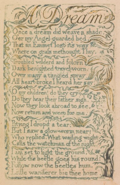 Canciones de la inocencia y de la experiencia, Lámina 14, "Canción risueña" (Bentley 15) de William Blake
