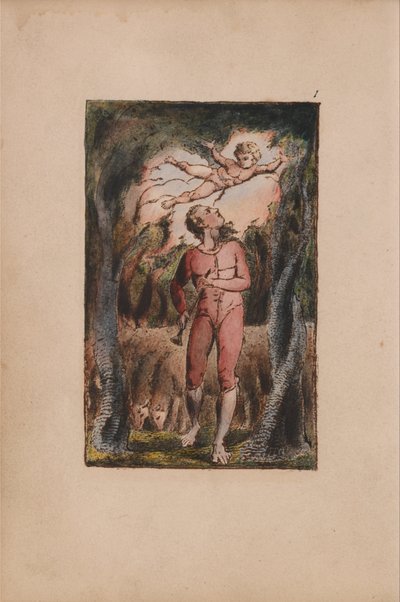 Canciones de Inocencia y de Experiencia, Placa 1, Frontispicio de Inocencia (Bentley 2) de William Blake