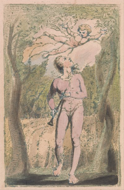Canciones de Inocencia y de Experiencia, Placa 1, Frontispicio de Inocencia de William Blake
