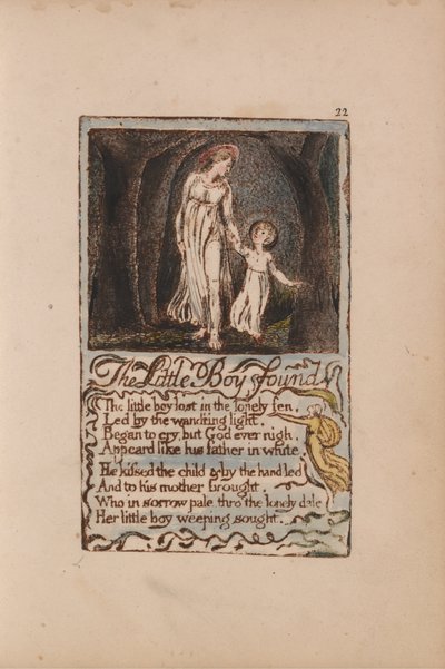 Canciones de inocencia y de experiencia, Placa 22, El niño pequeño encontrado (Bentley 14) de William Blake