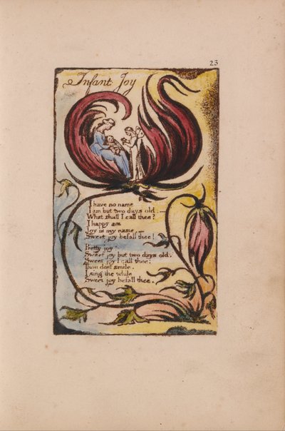 Canciones de Inocencia y de Experiencia, Lámina 23, Alegría Infantil (Bentley 25) de William Blake