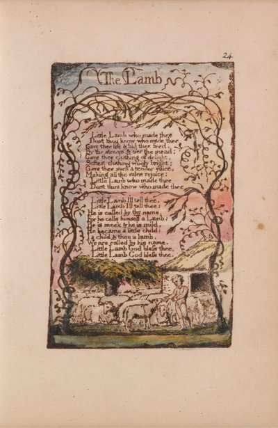 Canciones de Inocencia y de Experiencia, Placa 24, El Cordero (Bentley 8) de William Blake