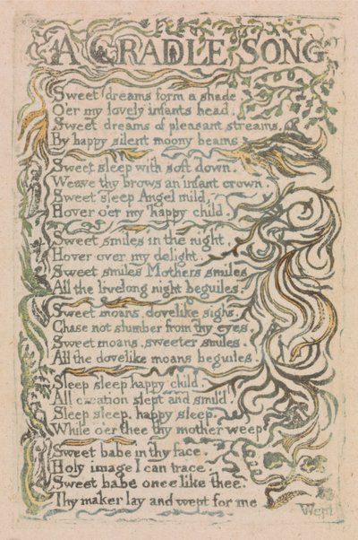Canciones de Inocencia y de Experiencia, Placa 26, Canción de Cuna (Bentley 16) de William Blake