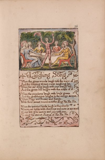 Canciones de Inocencia y de Experiencia, Placa 26, Canción de Risa (Bentley 15) de William Blake