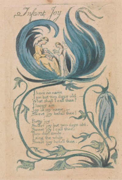 Canciones de la inocencia y de la experiencia, plancha 28, "Alegría infantil" (Bentley 25) de William Blake