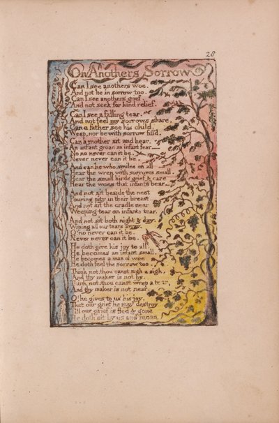 Canciones de Inocencia y de Experiencia, Lámina 28, En el Dolor de Otro (Bentley 27) de William Blake
