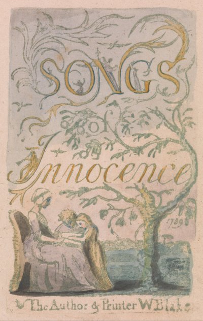 Canciones de Inocencia y de Experiencia, Placa 2, Página de Título de Inocencia (Bentley 3) de William Blake