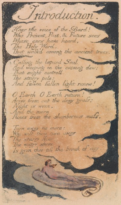 Canciones de Inocencia y de Experiencia, Placa 34, Introducción (Bentley 30) de William Blake