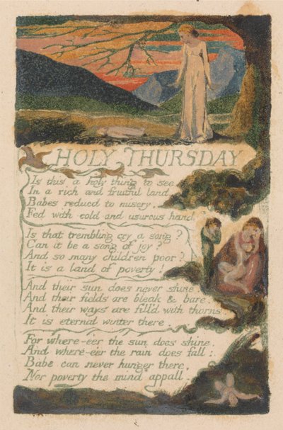 Canciones de la inocencia y de la experiencia, lámina 38, "Jueves Santo" (Bentley 33) de William Blake