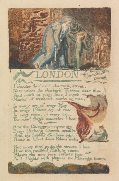 Canciones de la inocencia y de la experiencia, lámina 39, "Londres" (Bentley 46) de William Blake