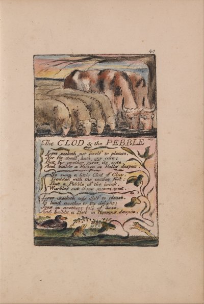 Canciones de Inocencia y de Experiencia, Placa 40, El Terrón y el Guijarro (Bentley 32) de William Blake