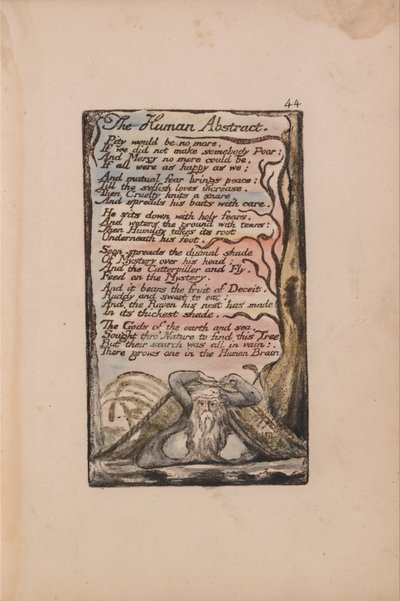 Canciones de Inocencia y de Experiencia, Lámina 44, El Abstracto Humano (Bentley 47) de William Blake