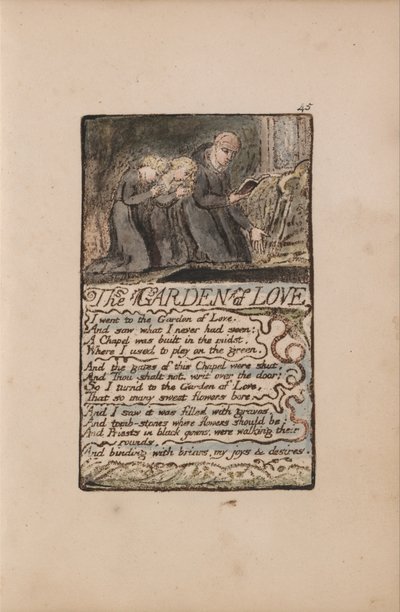 Canciones de Inocencia y de Experiencia, Placa 45, El Jardín del Amor (Bentley 44) de William Blake