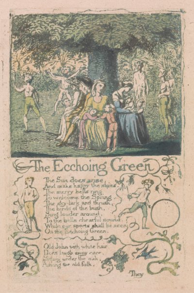 Canciones de la inocencia y de la experiencia, Plancha 8, "The Ecchoing Green" (Bentley 6) de William Blake