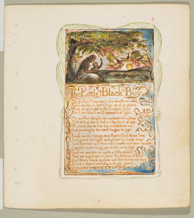 Canciones de Inocencia y de Experiencia: El pequeño niño negro, ca. 1825 de William Blake