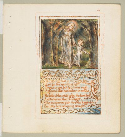 Canciones de inocencia y de experiencia: El niño encontrado, ca. 1825 de William Blake