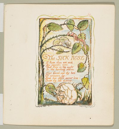 Canciones de Inocencia y de Experiencia: La Rosa Enferma de William Blake