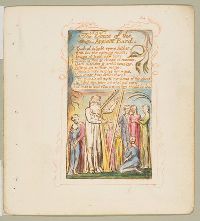 Canciones de inocencia y de experiencia: Voz del antiguo bardo, ca. 1825 de William Blake