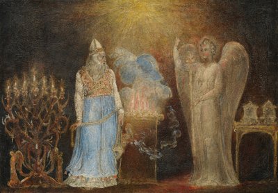 El ángel apareciendo a Zacarías, 1799-1800 de William Blake