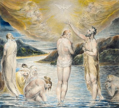 El bautismo de Cristo, c. 1803 de William Blake