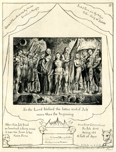 El Libro de Job 42:12 ilustrado por William Blake de William Blake